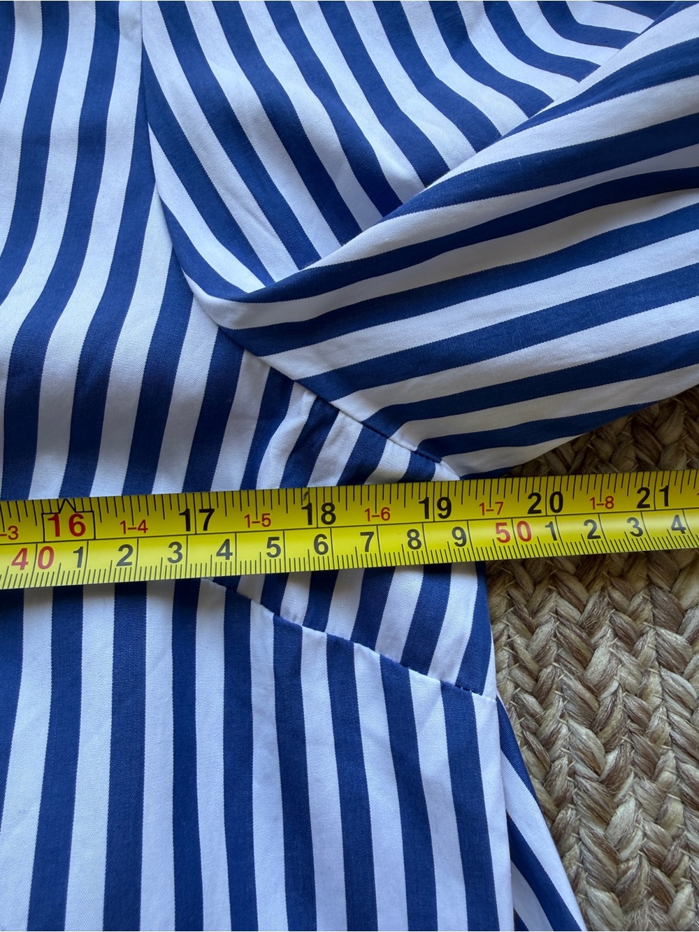 NWT Madewell Navy and White Striped Poplin Button-Front Blouse Preppy Old Money - Picture 8 of 12